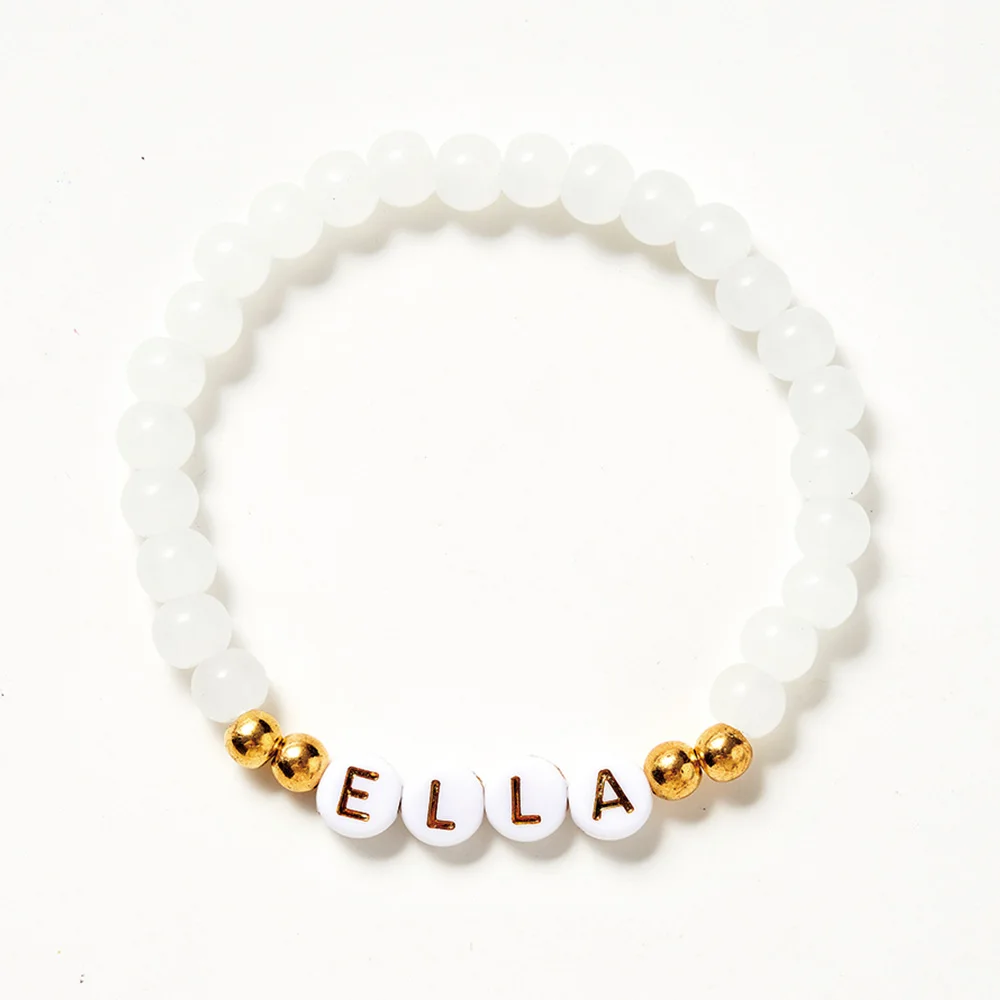 1PC Custom Bracelet - Personalized Engraved Name, Crystal Beads, Cool Touch, DIY, Laser Engraved, Ideal Daily Use Accessory & Ch image 4