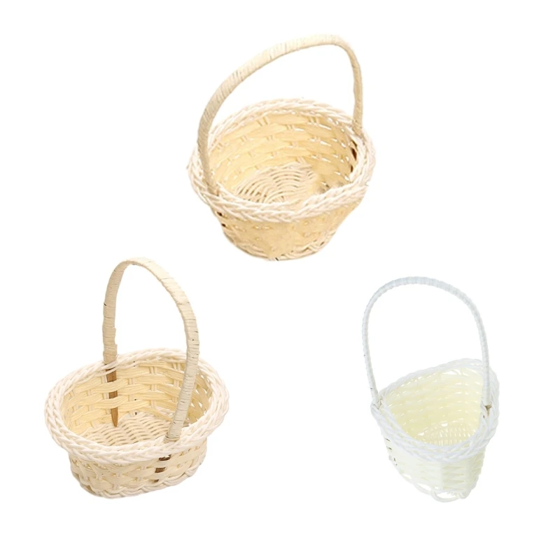 Multi Functional Storage Basket Wicker Flower Basket with Handles Handwoven Baskets Versatile Decoration Thoughtful Dropship