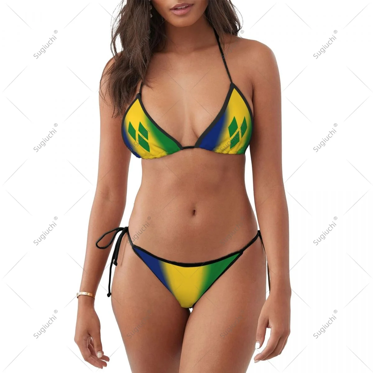 

Women Girls Bikini Saint Vincent And The Grenadines Flag Swimsuit Sets Three Point Beachwear Swimming Bathing Beach Party Suits