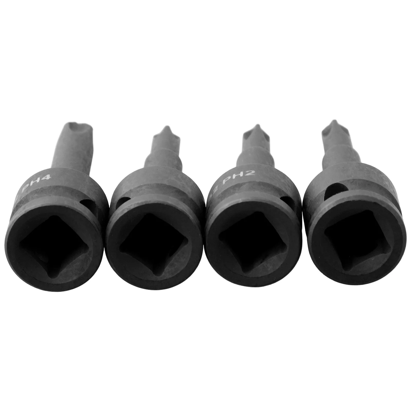 4 Piece Screwdriver Bit Adapter Set for 3/8 Inch Square Drives Designed for Strength and Durability in Various Settings