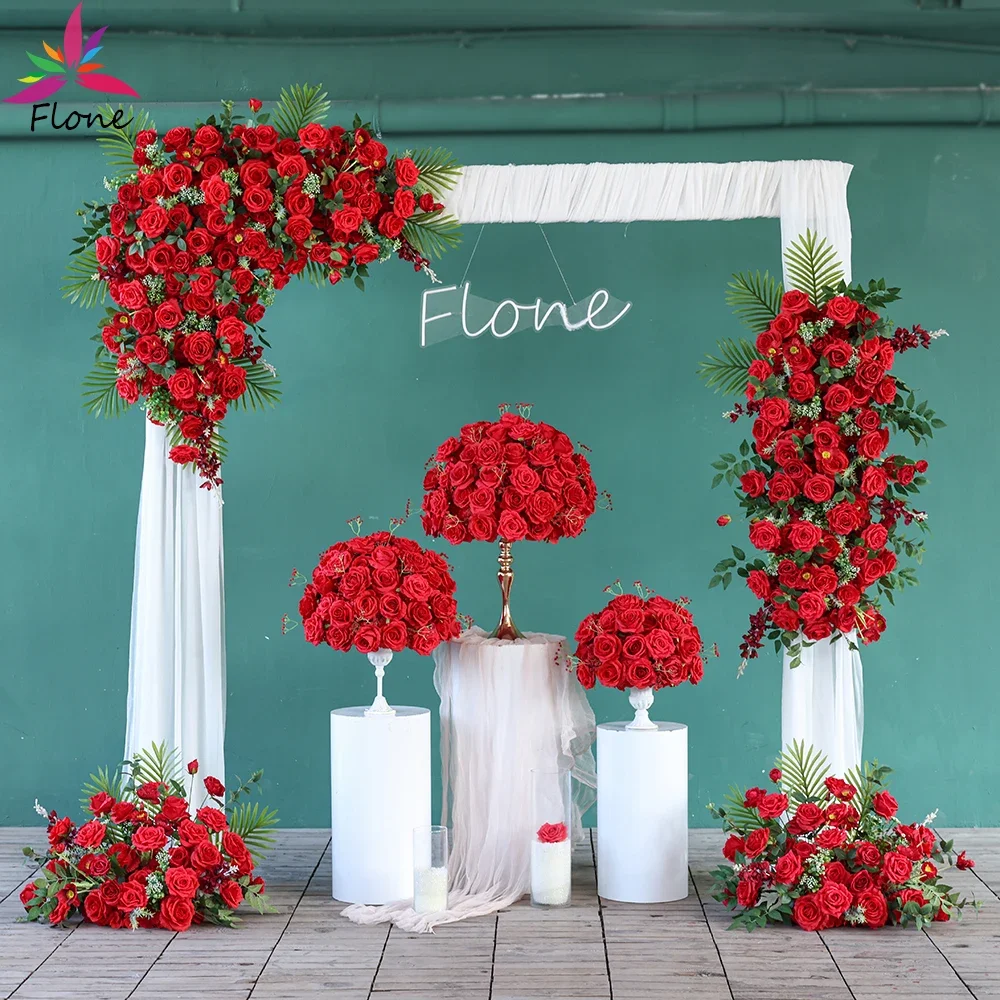 Wedding Centerpieces for Tables Artificial Flowers Ball Centerpieces High-end Custom Red Rose Sztuczne Kwiaty Props HY2498