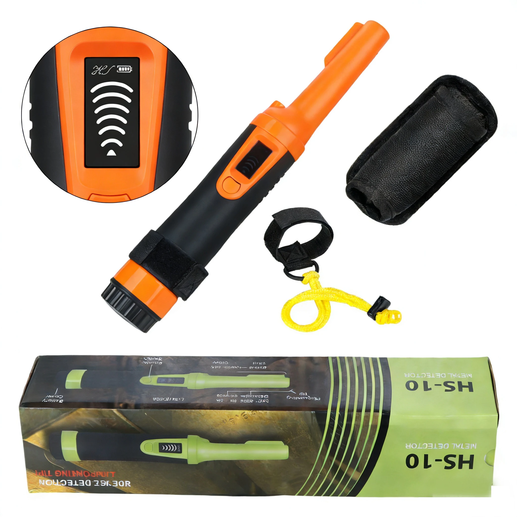 

High Sensitivity Handheld Metal Detector Waterproof 3 Modes with LCD Display Treasure Hunter Pinpointer