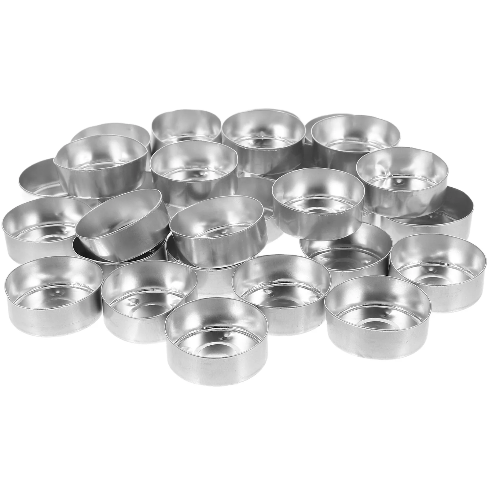 Scatole per contenitori per vassoi tealight vuote da 30 pezzi, in alluminio decorativo elettronico
