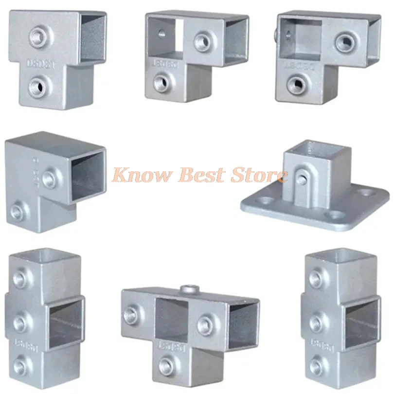 1PCS OD 30x30mm Square Tube Connection Piece  Aluminum Alloy Elbow Three-way Square Pipe Fixed Joint Storage Rack Rack