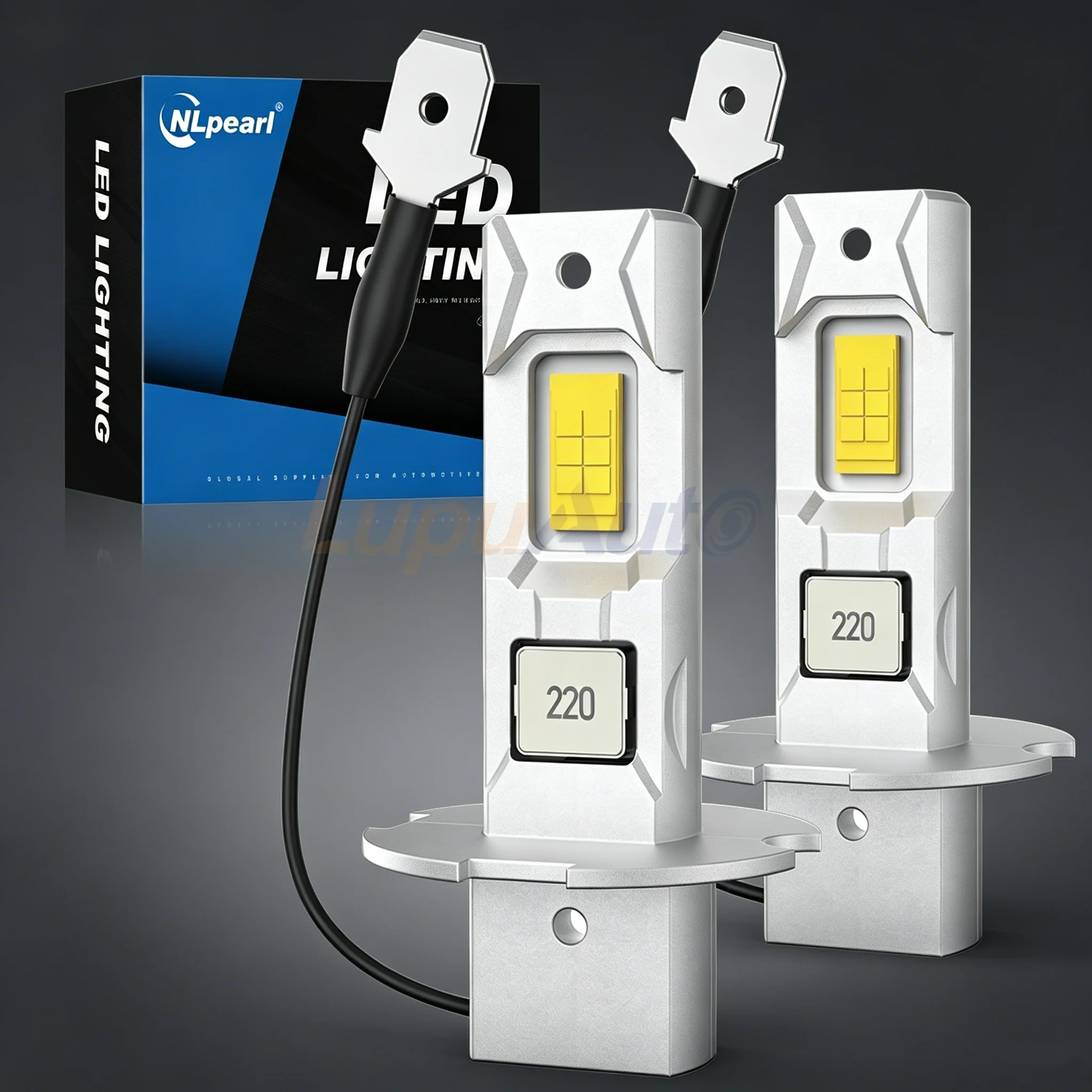 

2 шт. светодиодные лампы NLpearl H3 для противотуманных фар, без вентилятора, мини-автолампа, ДХО, дневные ходовые огни, размер 1:1, 6500K белый, 3000K желтый, 12В, Canbus