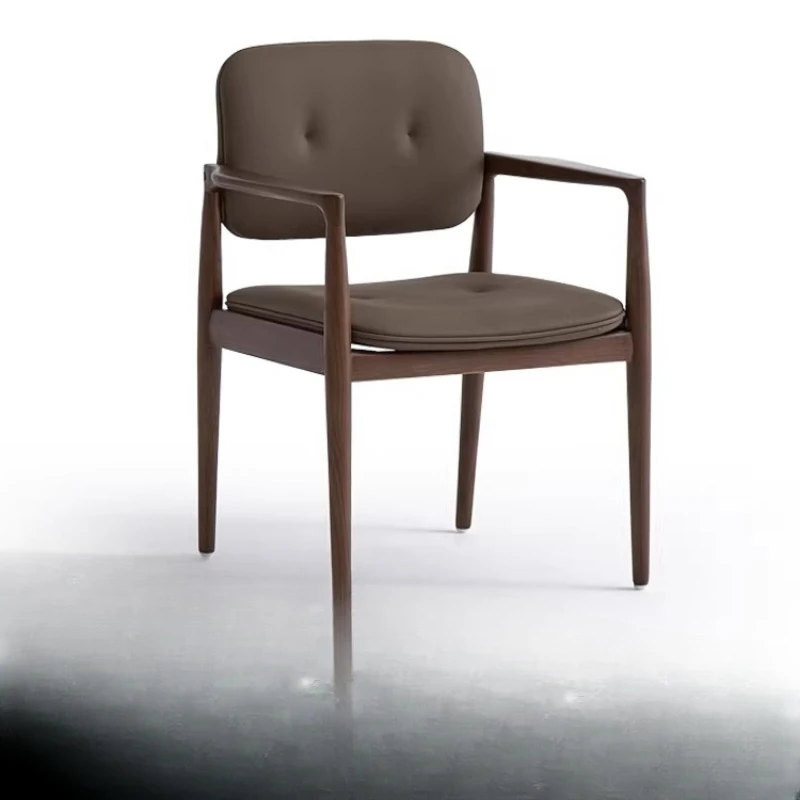 Medieval ash wood dining chair, retro high-end armchair