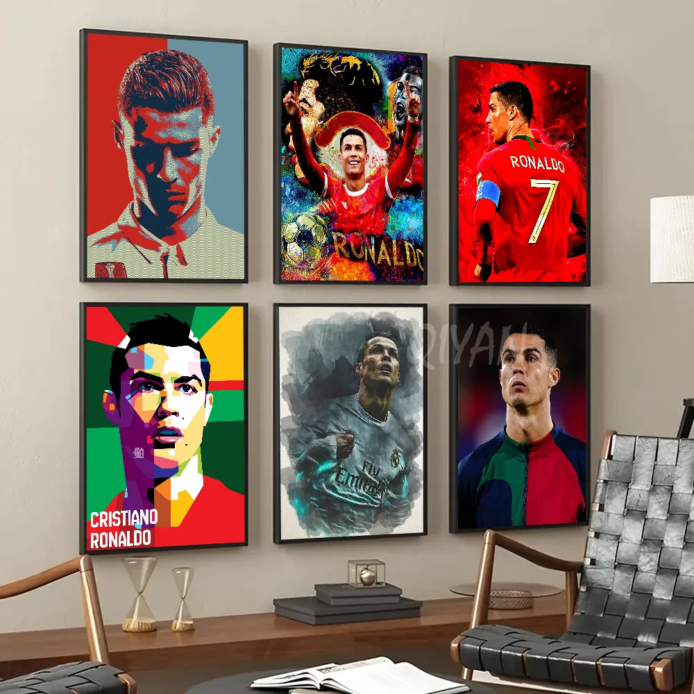 Poster Paper Print Home Living Room Bedroom Entrance Bar Football-Cristiano-R-Ronaldos Restaurant Cafe Art Painting Decoration