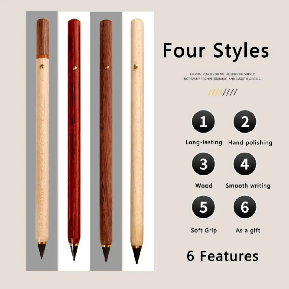 1pc New Wooden Infinity Pencil Ink Free Unlimited Writing Pencil Everlasting Pencil No-Sharpen Infinite Pencil Gift
