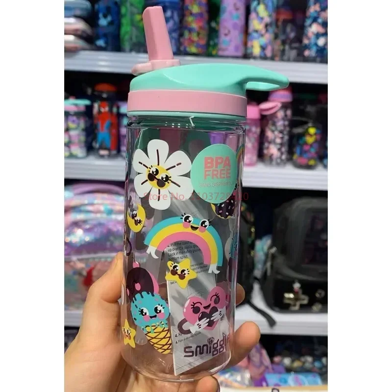 Nieuwe Smiggle Basisschool Student Draagbare Rietje Beker Grote Capaciteit Waterfles Kinderen Outdoor Mondbeker Schattige Cartoon Beker