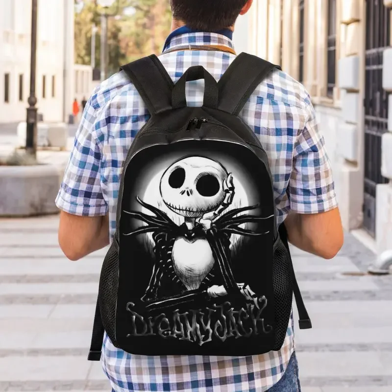 Custom The Nightmare Before Christmas Backpack Horror Movie Skeleton Jack Night College School Travel Bags Women Men Bookbag