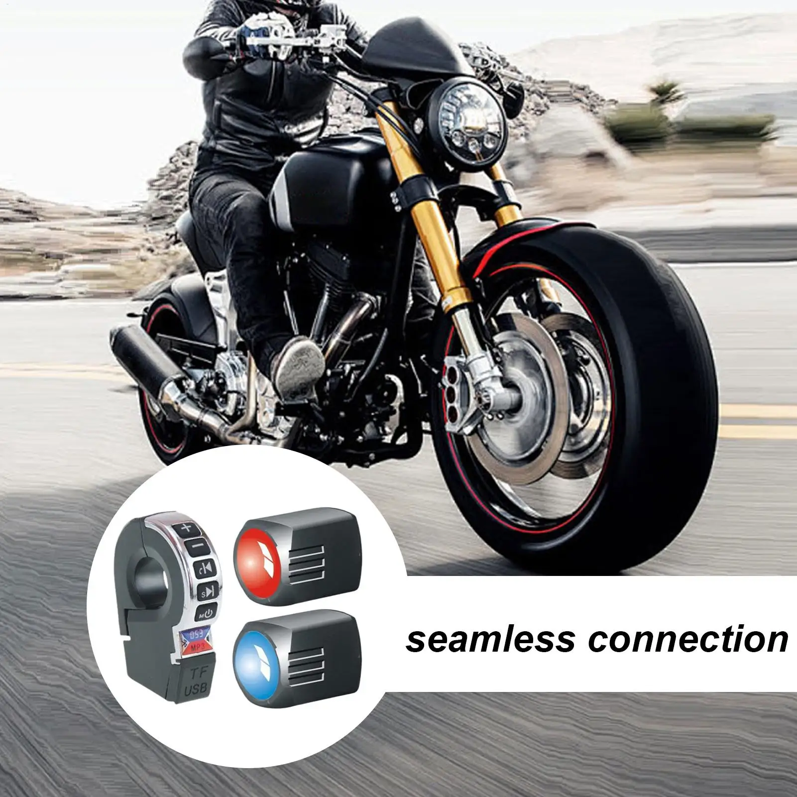 Motorcycle Stereo System Wireless Horn System With Phone Charging Waterproof Motorcycle Stereo For Scooter Bicycle Car Biking