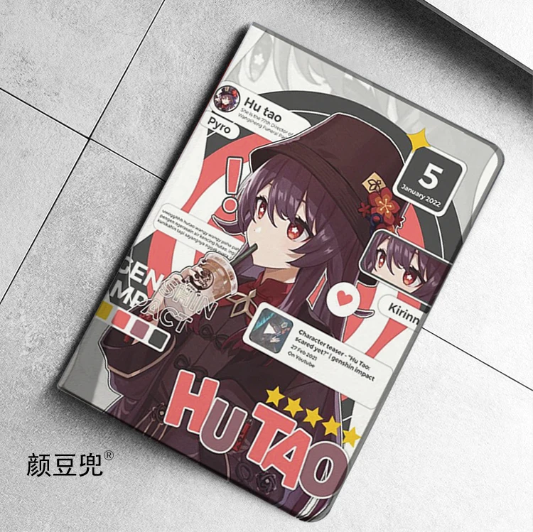 Hutao Anime Genshin Impact For iPad Air 4 5 10.9 Mini5 6 for 2022 Pro 12.9 Case Luxury Silicone For iPad Air 2 3 Full Protection