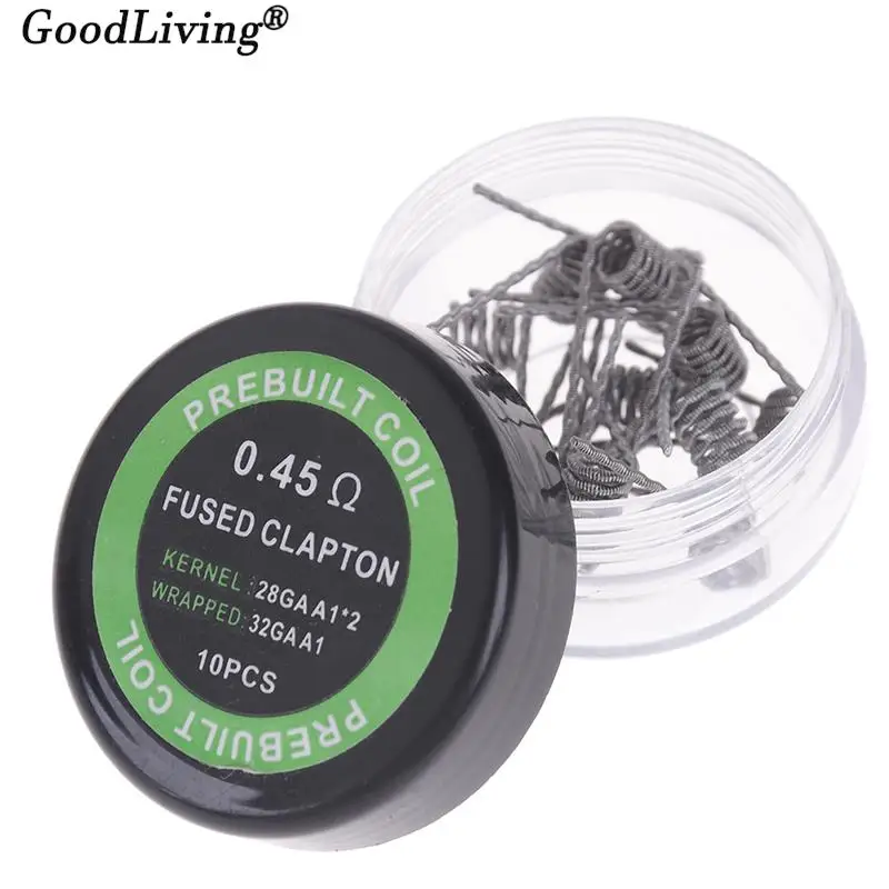 

10Pcs Twisted Fused Hive Clapton Coils Premade Wrap Alien Mix Twisted Quad Tiger Heating Resistance Rda Coil