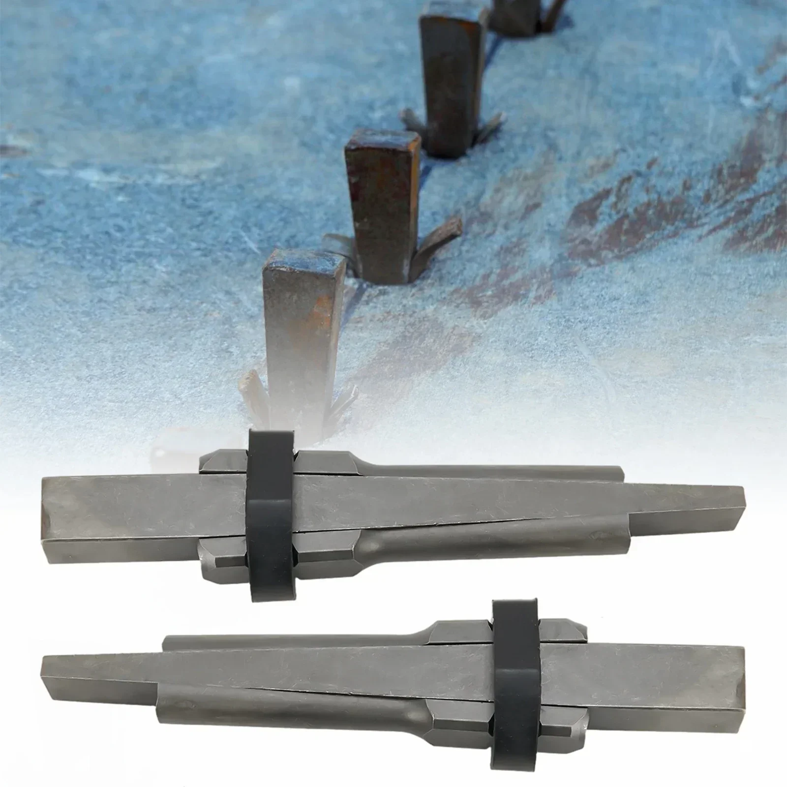 

2set 23mm Durable Rock Stone Splitters Metal Plug Wedges Concrete Rock Stone Splitter For Splitting Rock Granite Marble