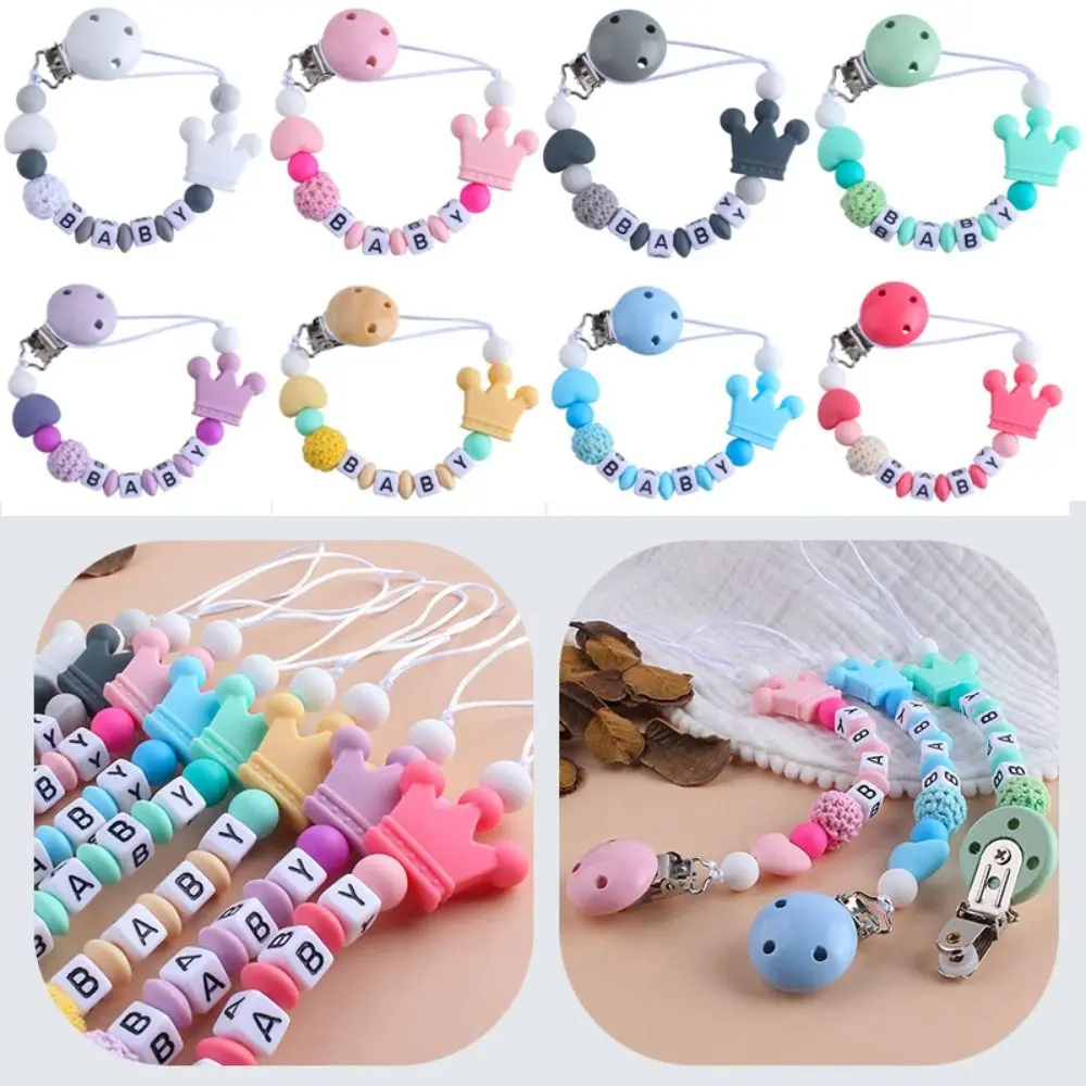 

Handmade Beads Nipple Silicone Pacifier Baby Chain Toddler Teether Pacifier Clip
