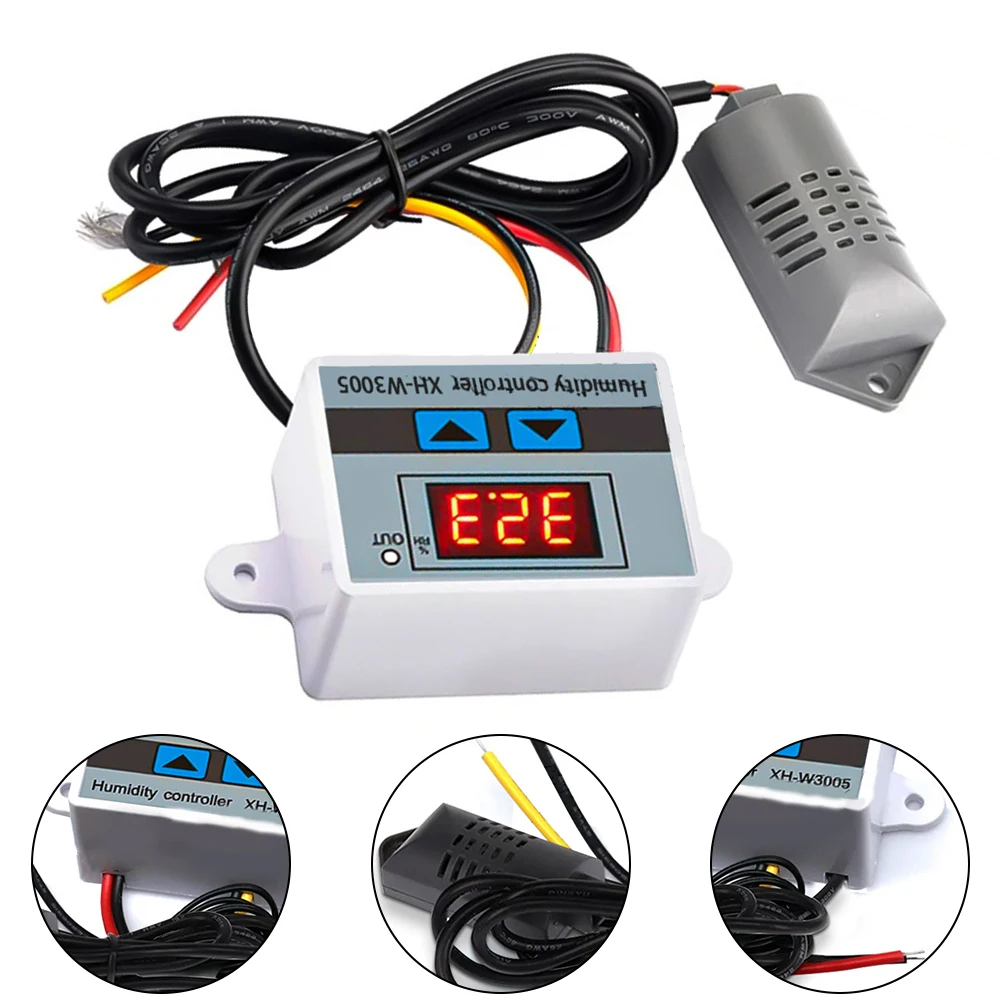 

XH-W3005 Digital LED Temperature Controller Thermostat Switch Probe Thermometer Thermostat Sensor Sensor 0~99%RH