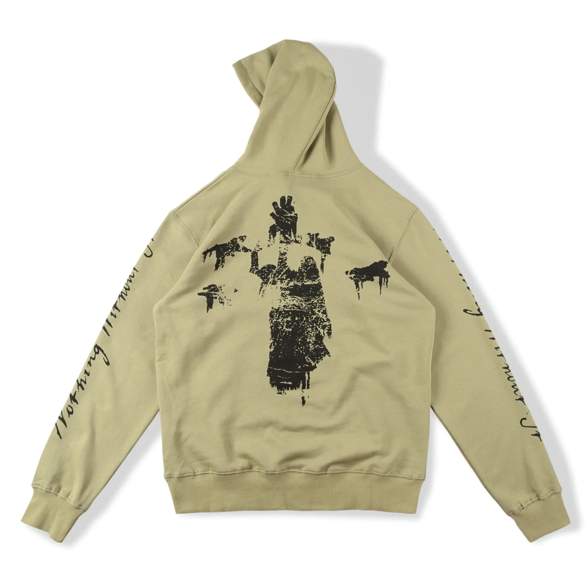 Vertabrae American high street trend Sacred prayer oversized hooded sweatshirt for both men and women