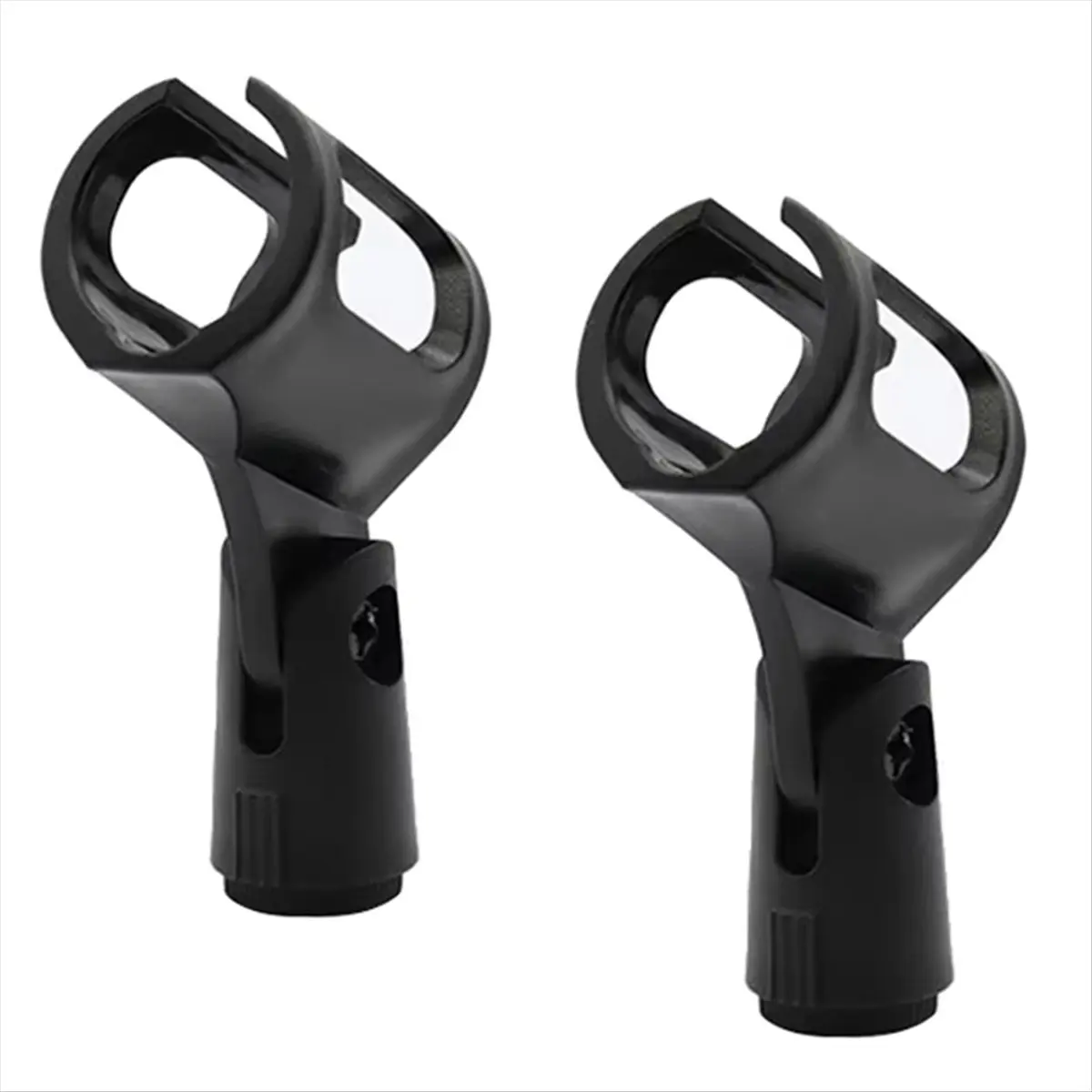 AT42 2pcs Universal Microphone Stand Clips Adjustable Mic Clamp Mount Holders for Secure and Flexible Placement