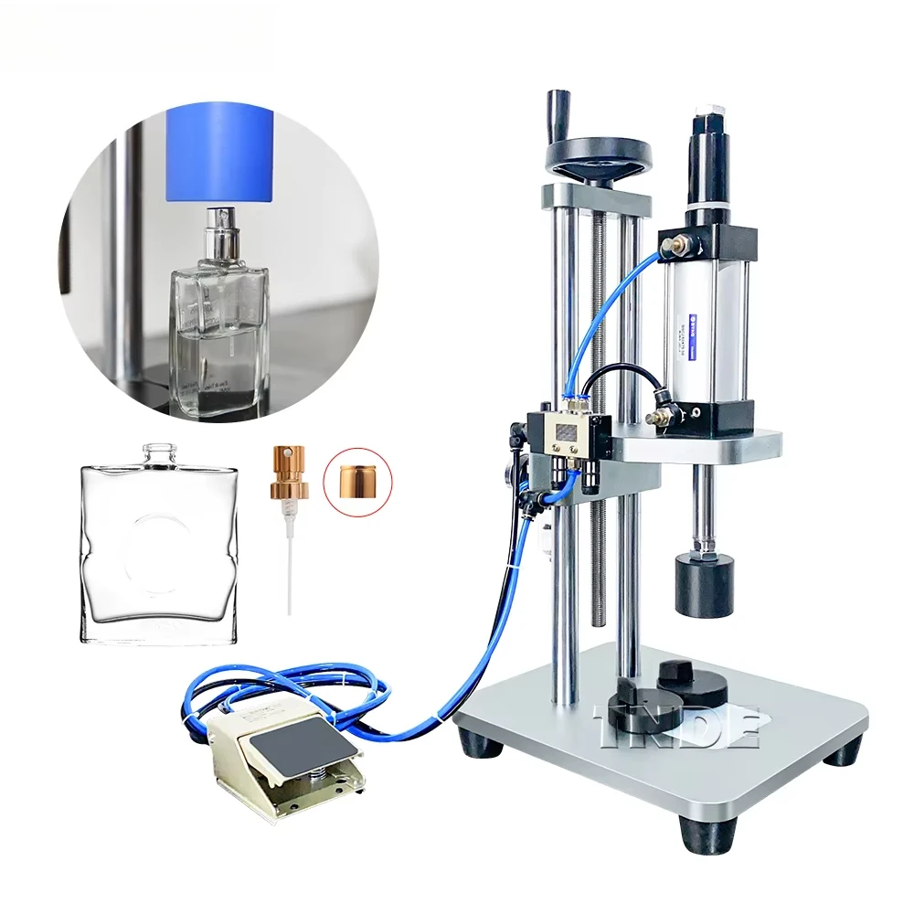 Semi-automatic Pneumatic Perfume Bottle Cap Sealing  hine  Essential Oil Bottle Inner Stopper and Cap Pressing  hine