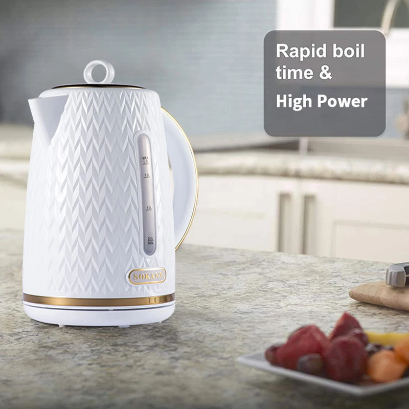 Witte Waterkoker 2000W Verwarming direccional de mano, Snel Koken, Waterniveauvenster En Automatisch Sluiten