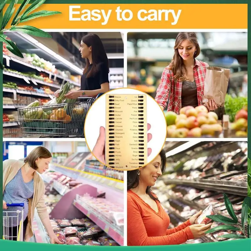 

(NEW) Metal Grocery List,Reusable Shopping List,Metal Sliding Shopping List Memory Reminder Board,Convenient Tools For Home Dura
