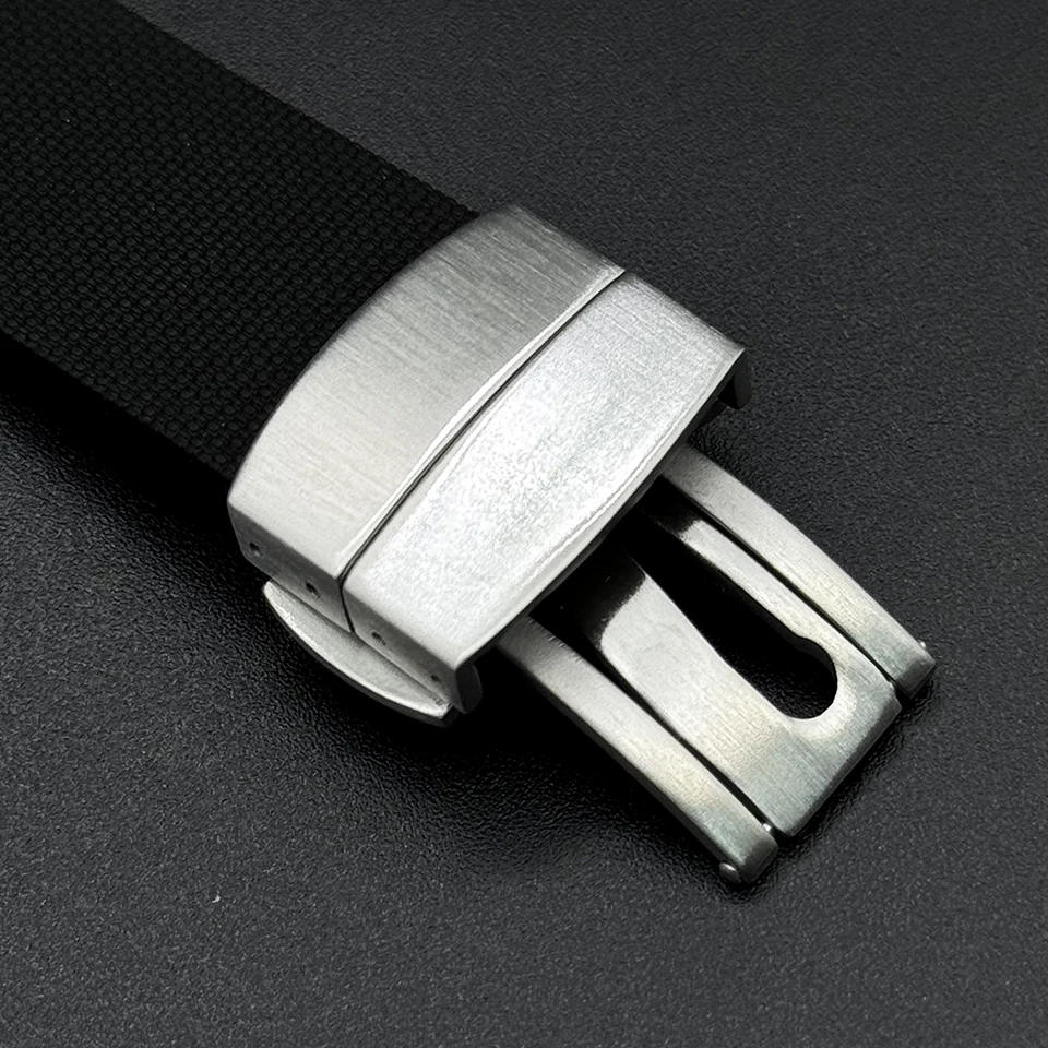 Rundes Gebogenes Uhrenarmband 20mm 21mm 22mm Wasserdichtes FKM Gummi Uhrenband für Herren und Damen, Passend für Omega Longines Seiko – Detail 6