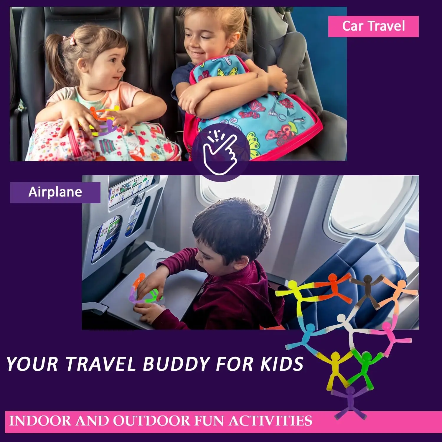 Magnetische Fidget-Figuren mit verbessertem Griff für Kinder von 3–8 Jahren und Kleinkindern |   10-teiliges Mehrzweck-Magnettenset in undurchsichtigen Farben für Reisen, Straße