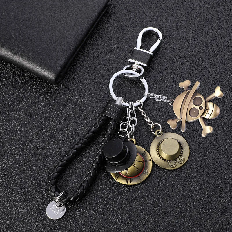 One Piece Anime Luffy Keychain Cartoon Roronoa Zoro Portgas·D· Ace Car Bag Key Chain Metal Pendant Creative Birthday Gifts