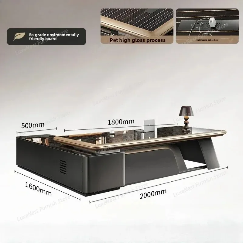 

Роскошный офисный стол President Desk Light, новая комбинация столов и стульев для руководителя, офисная мебель, угловой стол.