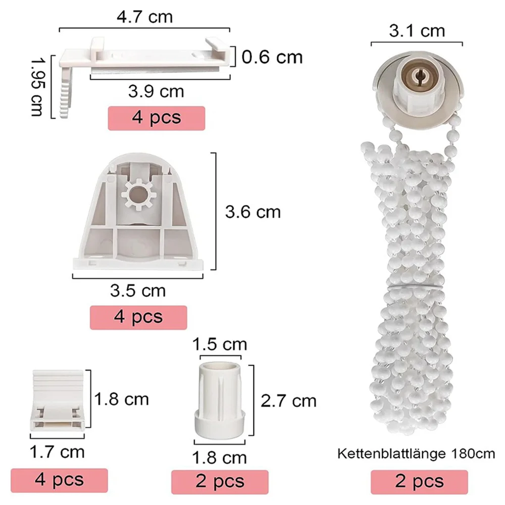 Kit de acessórios para persianas, 9 peças/16 peças, suportes para persianas com corrente frisada, acessórios para rolo de cortina, substituição de janelas
