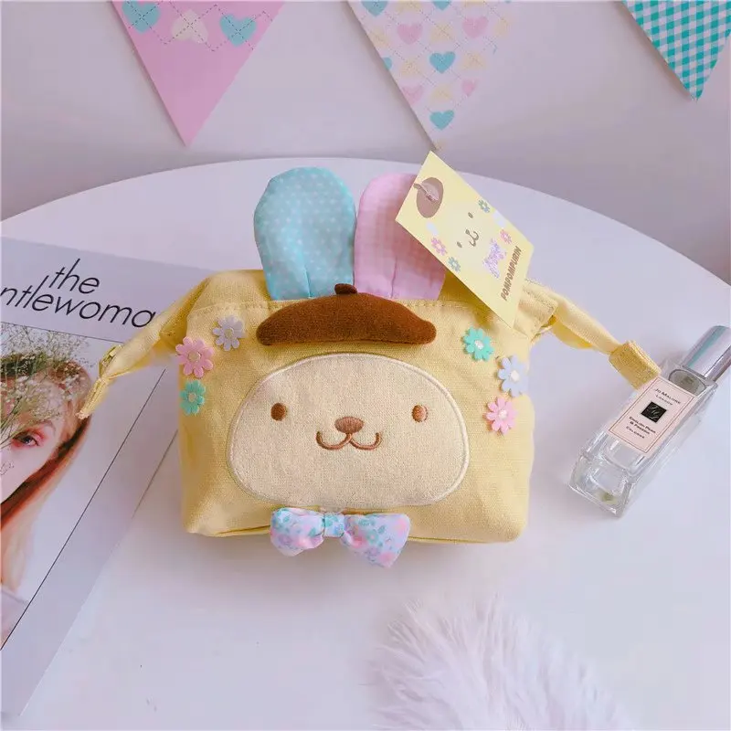 Japanese Fashion Pink Cat Small Cosmetic Bag for Girls Portable Cute Makeup Lipstick Bags Zipper Coin Organizer Pouch Bags