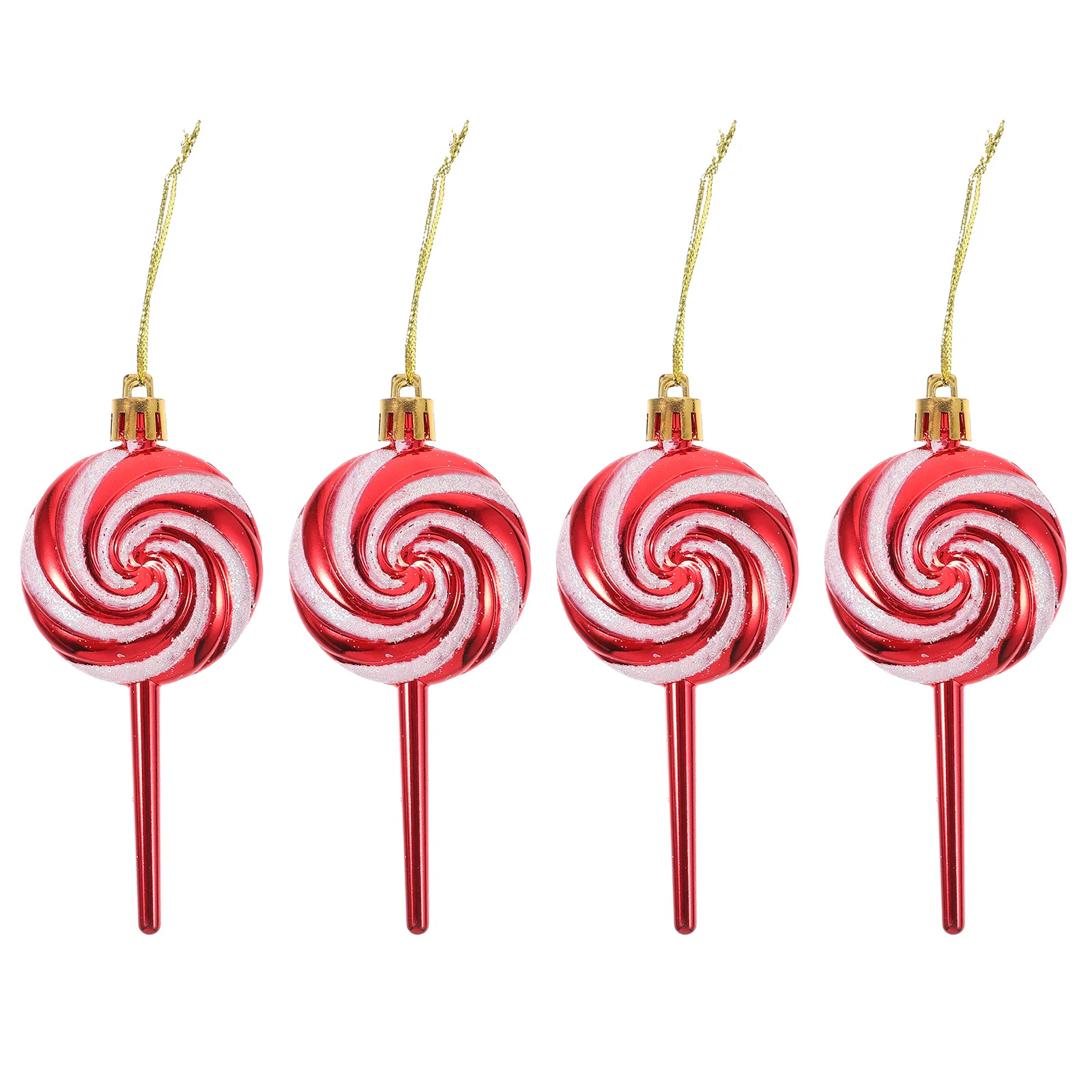 

4Pcs Xmas Lollipop Ornaments Plastic Candy Decorations Christmas Tree Pendants Light Weight Christmas Lollipop Ornament