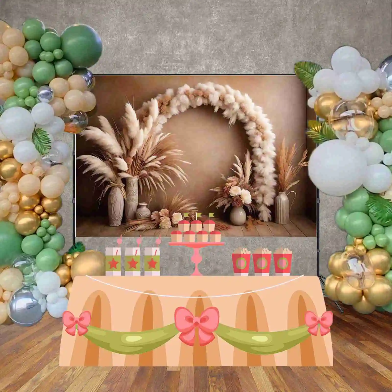 MOON.QG Cowboy Deco Birthday Photography Background Thatch Autumn Farm Photozone Backdrop Children Photo Studio Photozone Props