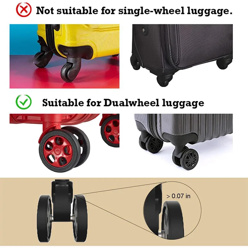 4/8pcs Silicone Luggage Wheels Protector Wheels Caster Shoes for Suitcase Reduce Noise Chair Wheels Guard Cover Accessories