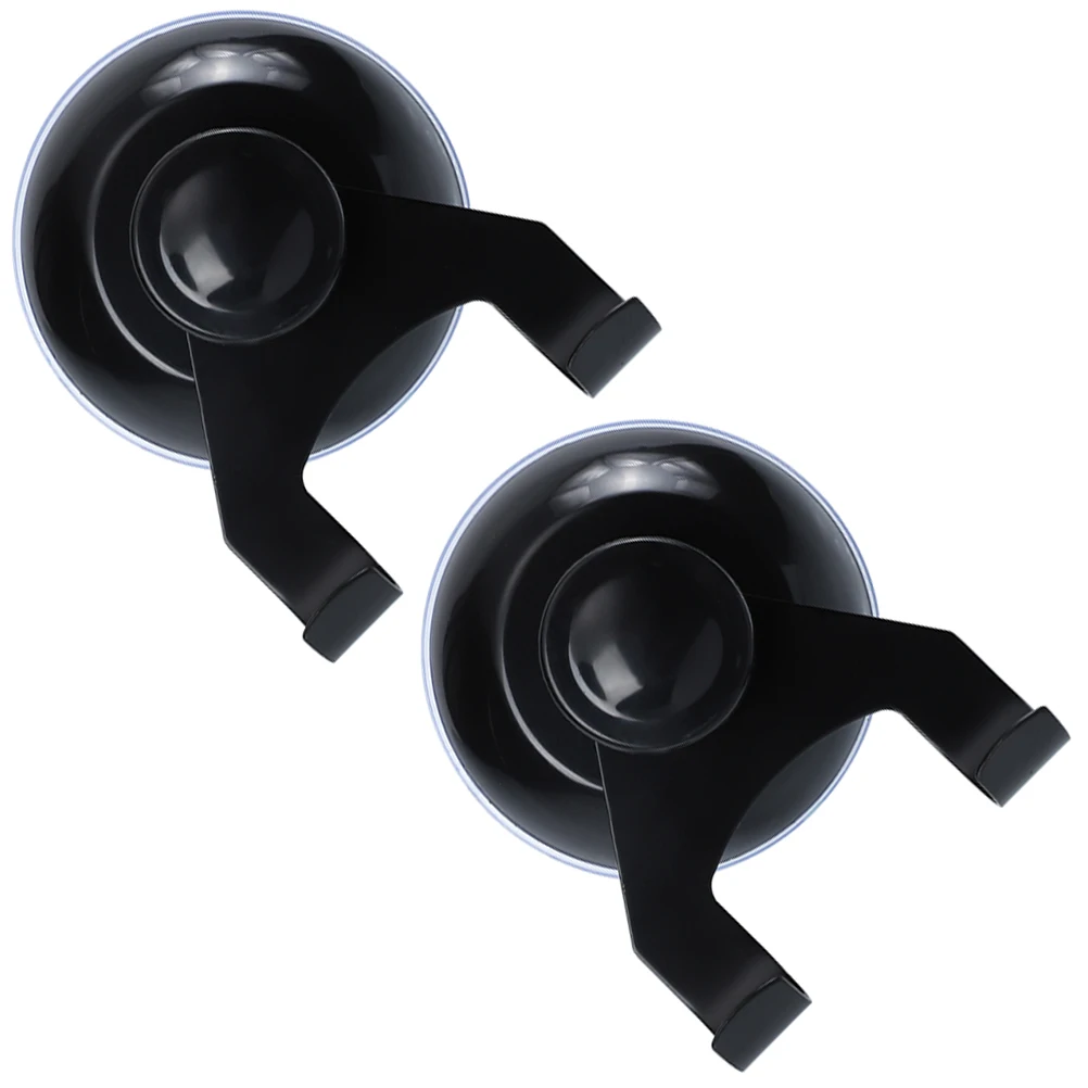 

2pcs Stainless Steel Suction Cup Hooks for Bathroom Kitchen Black Color Wall Mount Heavy Duty Vacuum Design Easy Installation No