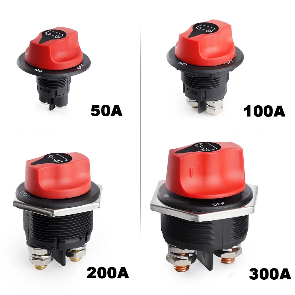 50A 100A 200A 300A For Car Motorcycle Truck Boat Car Battery Switch Disconnecter Power Isolator Cut Off Rally Switch Kit