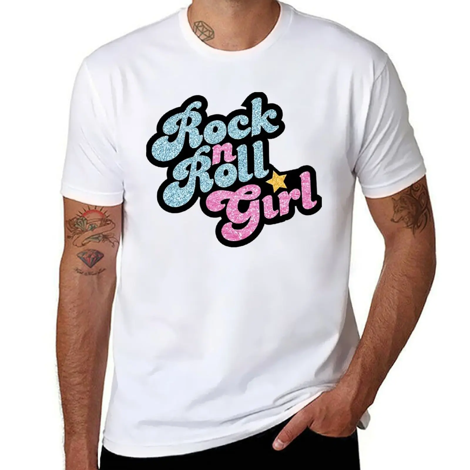 تي شيرت Rock n'Roll Girl تي شيرت رجالي برسوم جرافيك تي شيرت رجالي جرافيك تي شيرت فاخر #1