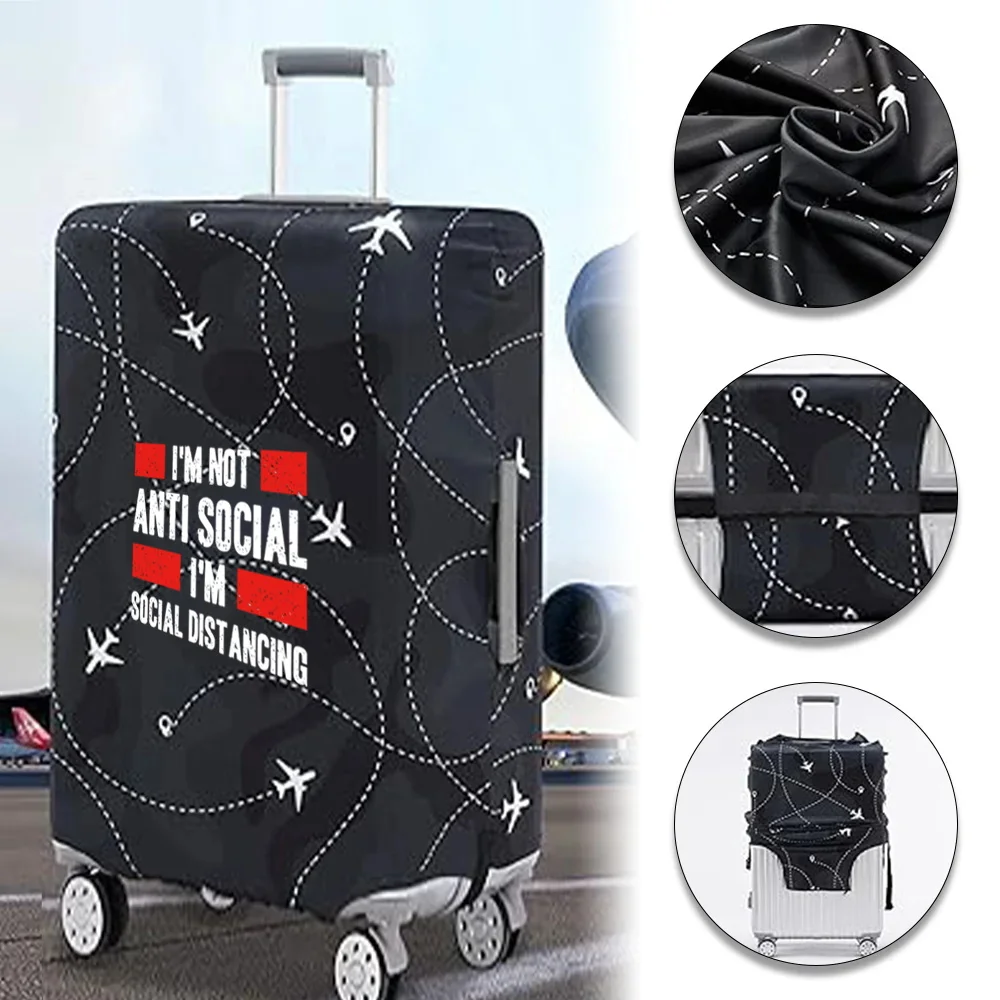 Suitcase Protective Cover Wear Resistant Elastic Fabric Phrase Series Dust Cover Durable Travel Case Cover for18-32inch