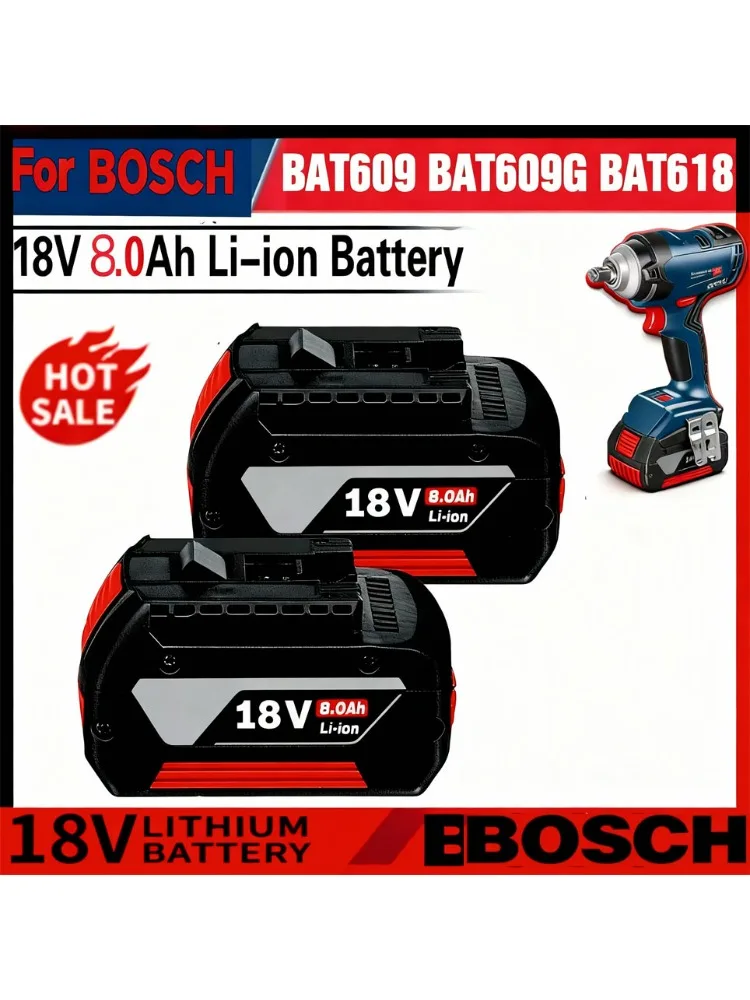 18V 8.0ah Oplaadbare Batterij voor Bosch 18V 8.0AH Backup Batterij Draagbare Vervanging GBA GSR GSB BAT618 BAT609 BAT620 - afbeelding 2