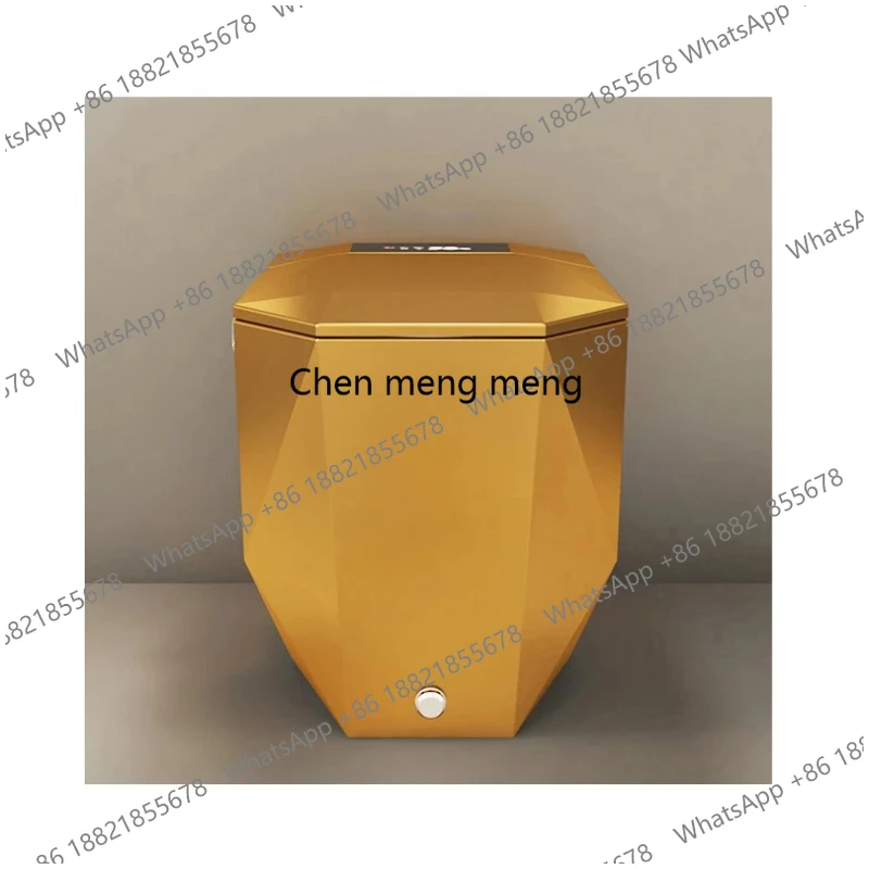 Luxury Style Sanitary Ware Diamond Tangent Design Auto Flush Intelligent Toilet Commode Bidet Closestool Gold Smart Toilet