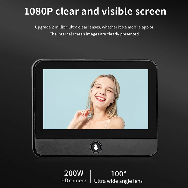 

ABLN-4.3-Inch HD Doorbell With Radar Tuya Wifi Remote Intelligent Visual Doorbell Built-In 5000Mah Rechargeable Battery