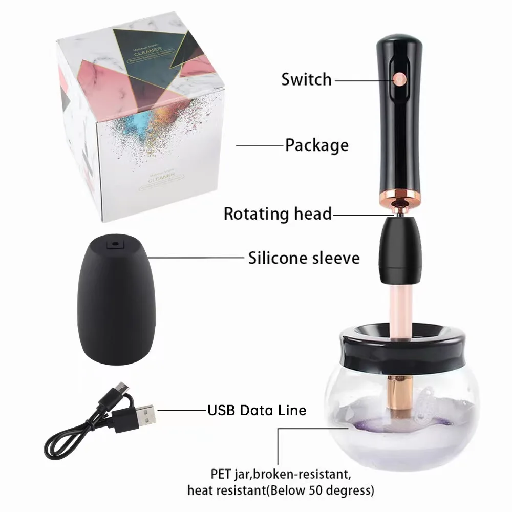 USB Charge/Battery Professional  Make up Tool Brush Cleaner Glue Shake Machine Fast Effective Drying Brush and Glue Cleaning