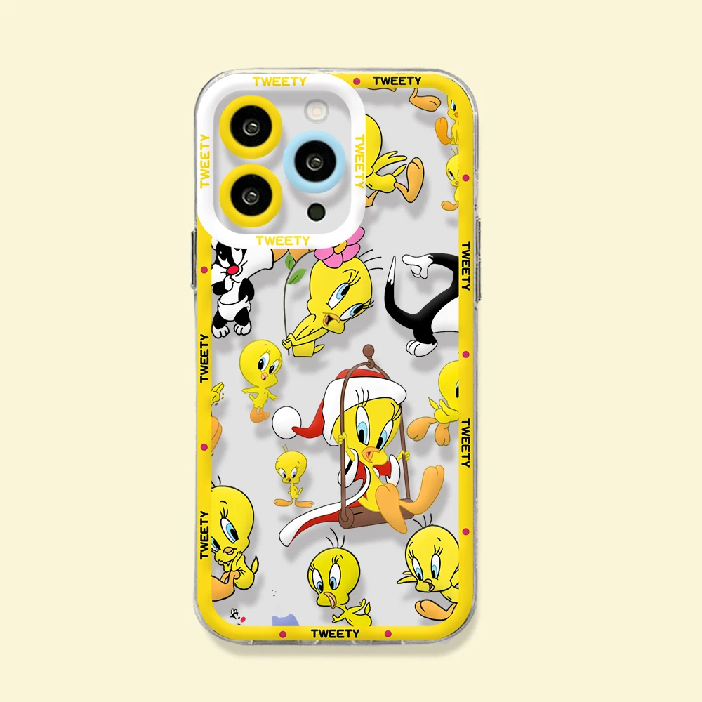 Cute Cartoon T-Tweetys Phone Case For Samsung S24 S23 S22 S21 S20 S10 FE Note20 Note10 Plus Ultra Lite 5G Clear Soft TPU Cover