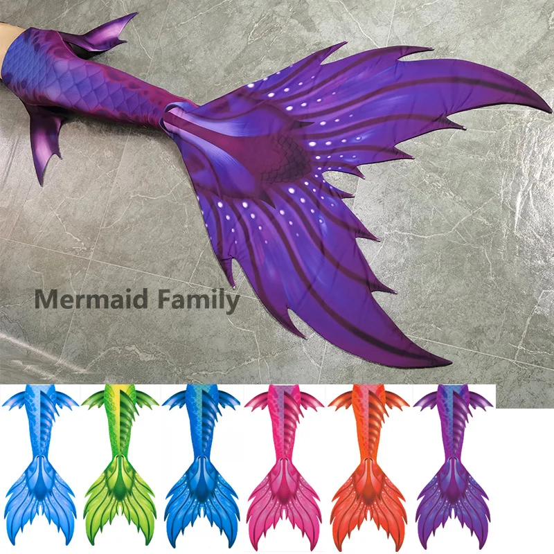 Custom Made Size Mermaid Tail Swimwear With Fin Monofin Kids Adults Swimwear Fish Tail Can Be Matched With Large Mermaid Fins