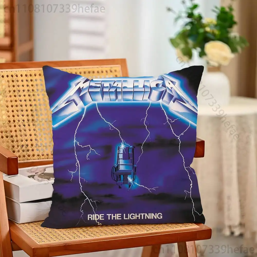 M-Metallica Band-Kissenbezüge für Schlafzimmer, Wohnzimmer, Sofa, Heimdekoration, Polyester-Kissenbezug mit Reißverschluss – Detail 1