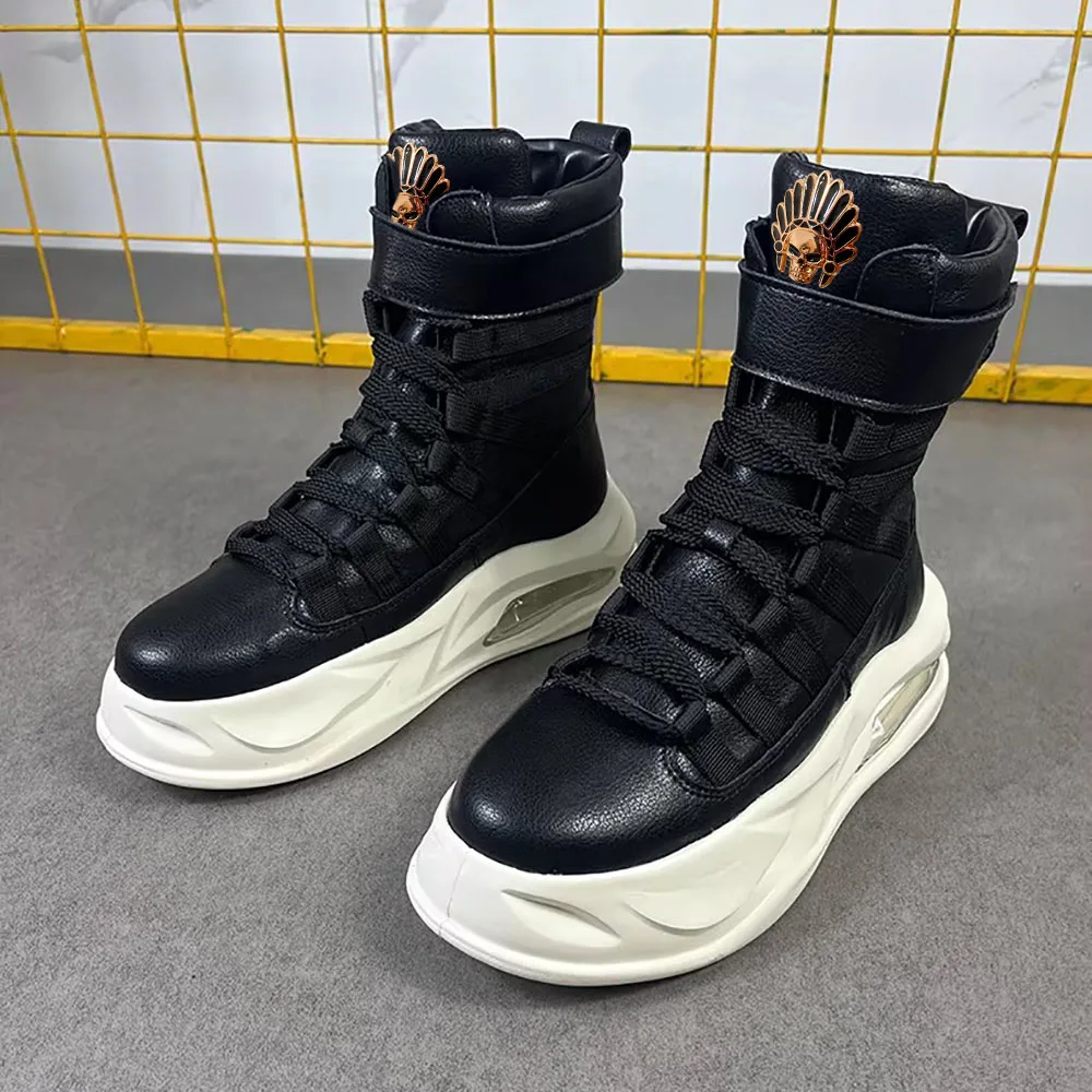 

High-top sports shoes - Men's model - Warm riding boots - New style - Heightened men's leather boots 2