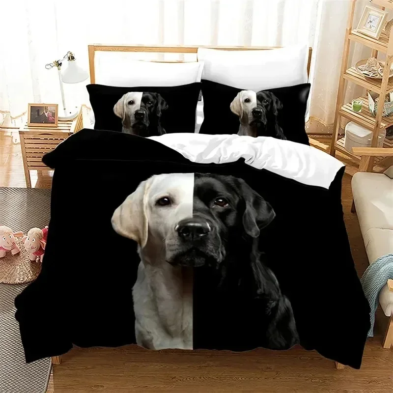 Cute Dog Lovely Puppy Pet Bedding Set 3D Printed Suitable for Bedroom Duvet Cover Set With Pillowcases Kids Home Textile