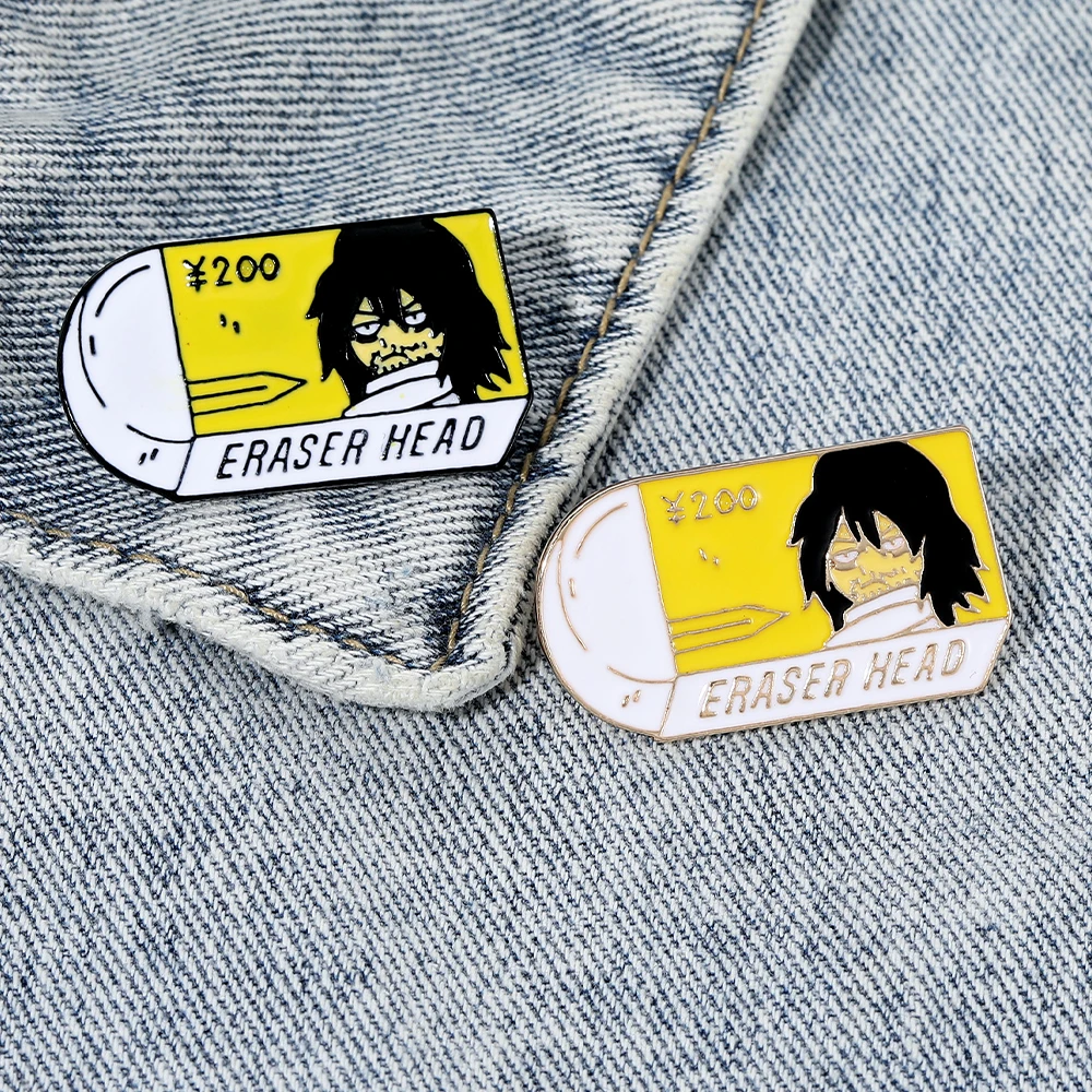 Cartoon Eraser Head Enamel Pins Anime Characters Brooches For Bag Backpack Badge