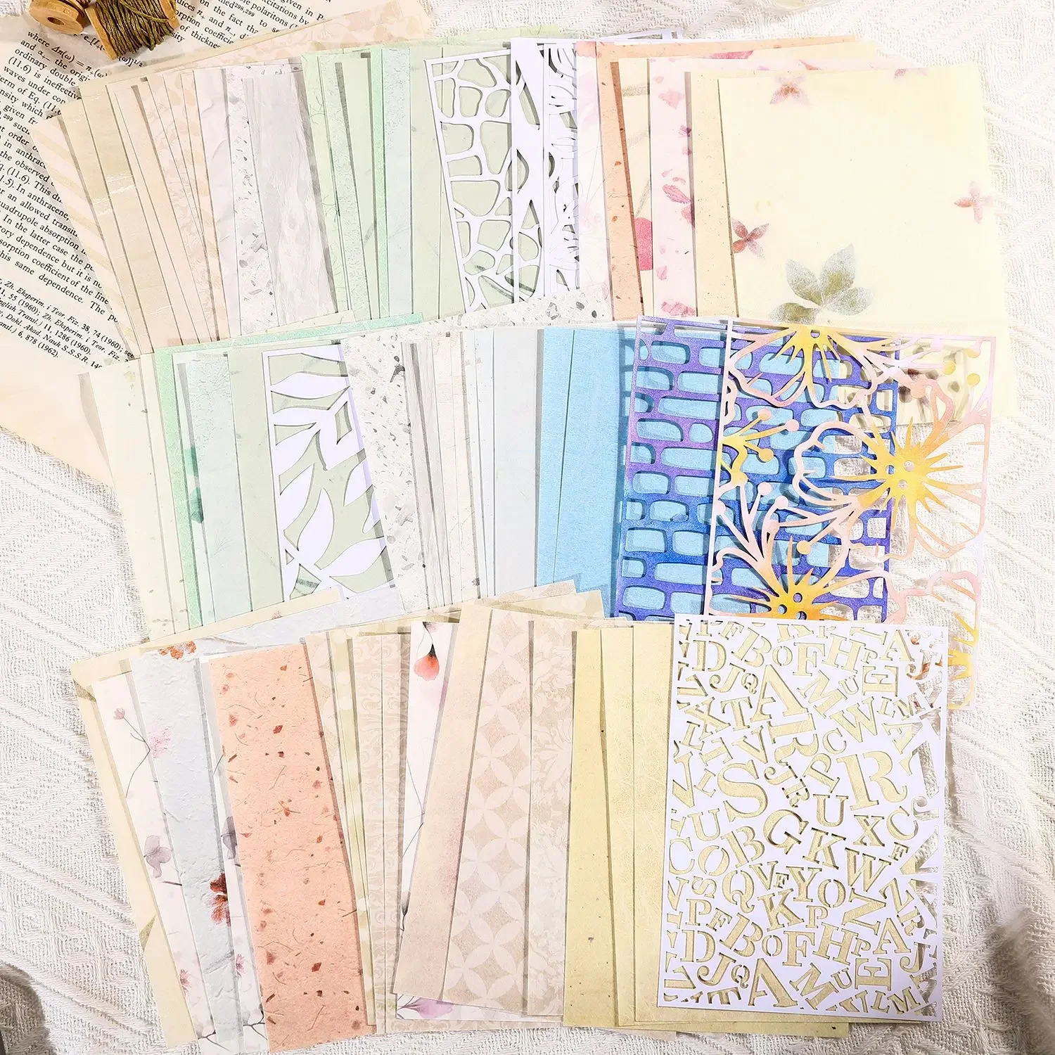 20 Pcs/pack Hollow Texture Material Paper Decor Junk Journal Creative Stationery DIY Journal Scrapbooking Supplies