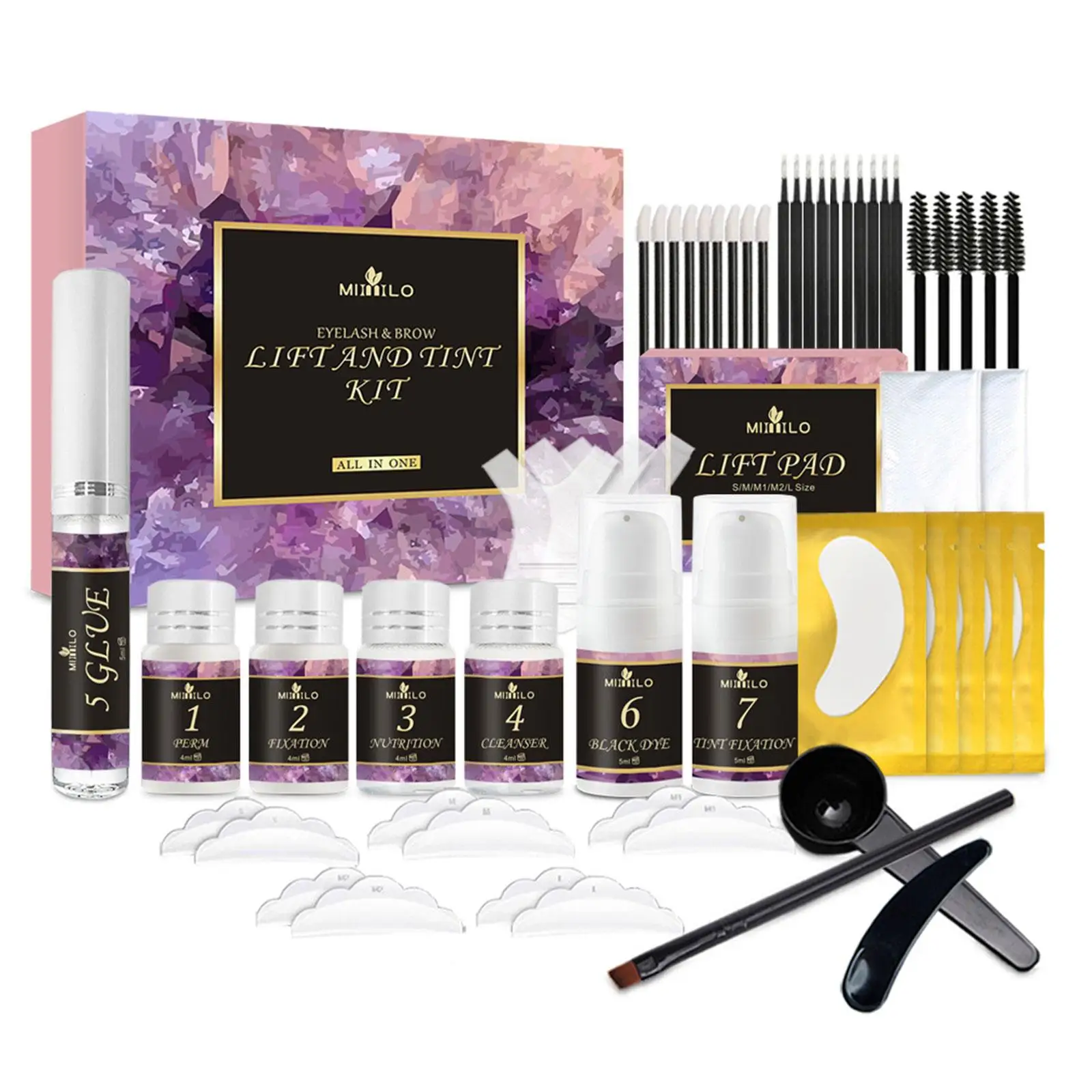 1 Satz Lifting Wimpern Kit Wimpern Lifting Curling Wimpern Dauerwelle Kit Augen Make-up Wimpern Augenbrauen Farbstoff Tönung Kombination Wimpern verstärker